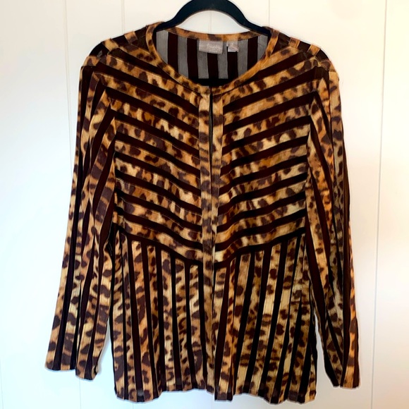 Chico's Sweaters - Travelers Collection By Chico’s Animal Print Cardigan Size 2 (Size M)